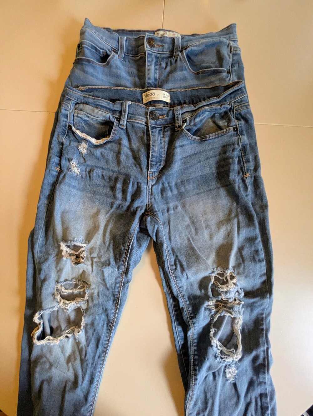 Two Pairs Of Mudd Distressed Jeans S. 11